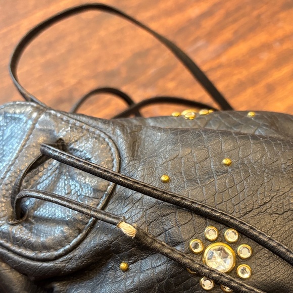 Chic Black Leather Mini Bag with Stud Accents - Picture 5 of 6